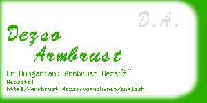 dezso armbrust business card